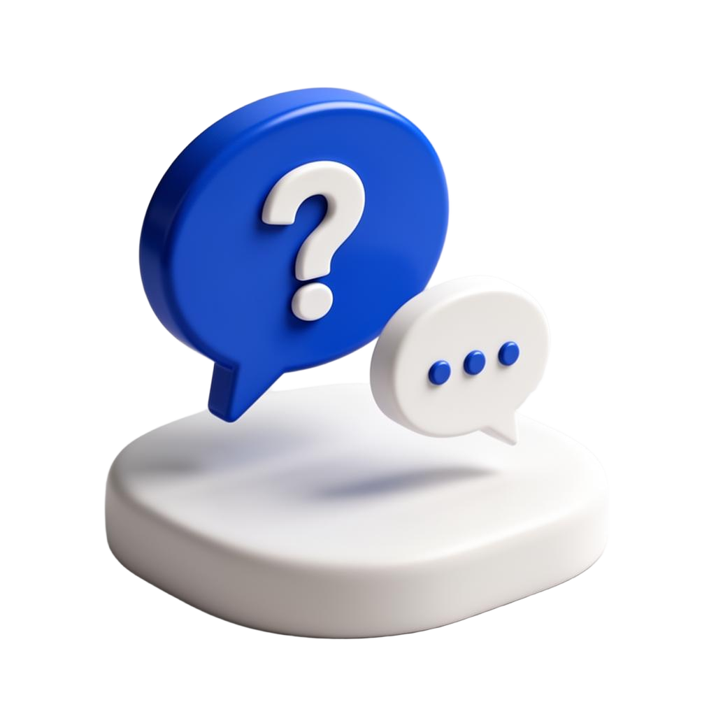 Ilustracja FAQ — dymki z pytaniami
